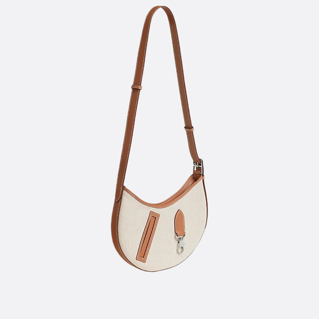 KLEINE SATTELTASCHE AUS STOFF UND LEDER VON HERMÈS