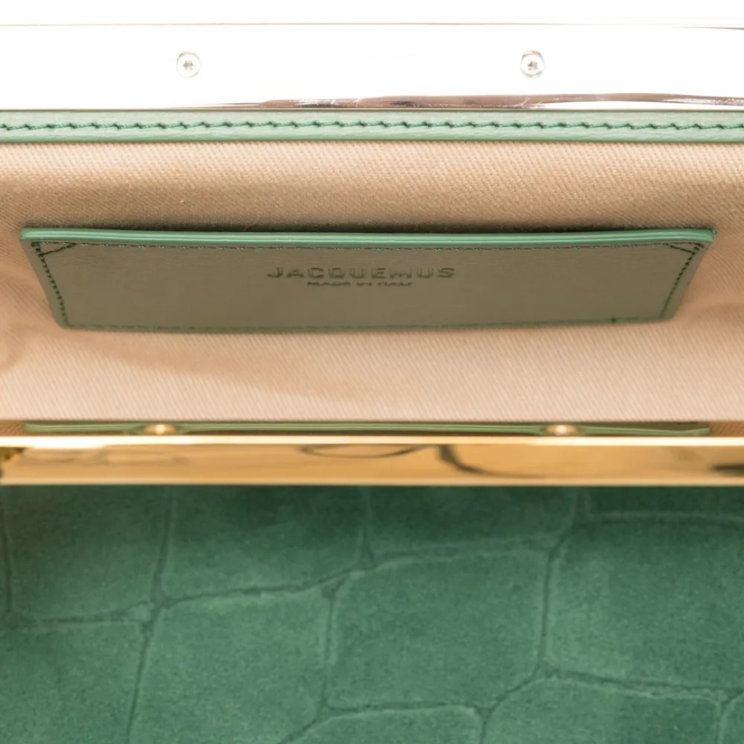 JACQUEMUS LE SALON CLUTCH AUS WILDLEDER MIT KROKO-PRÄGUNG